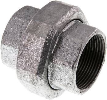 Verschraubung kon. dichtend Rp 1 1/2" (IG),25 bar Temperguss verzinkt