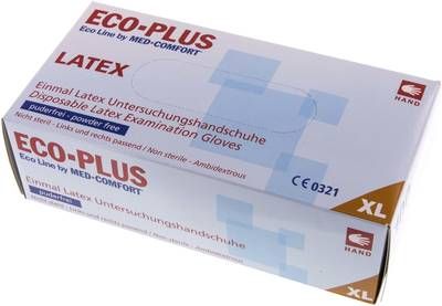 Latex-Einmalhandschuhe, puder-frei, natur, XL, 100er Box