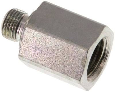 Hydraulik-Reduzierung G 1/8"(AG)-G 1/4"(IG), Stahl verzinkt, Elastomerdichtung