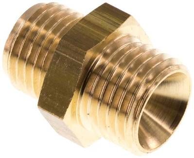 Doppelnippel G 1/4"-M 14 x 1,5, Messing