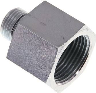 Hydraulik-Reduzierung G 1/2"(AG)-G 1"(IG), Stahl verzinkt, Elastomerdichtung