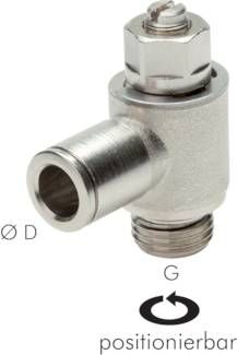 Winkel-Drosselrückschlag-ventil G 1/4"-8mm,abluftregelnd (Standard)