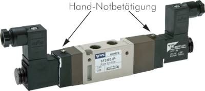 5/3-Wege Magnetventil, G 1/8", geschlossen, 24 V AC