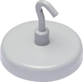 Powermagnet mit Haken, 47mm, weiß, 5er Pack