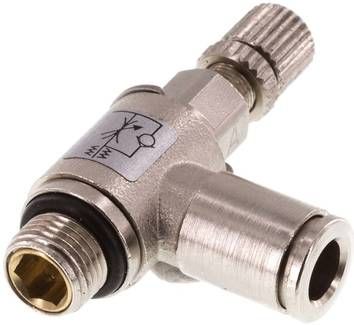 Winkel-Drosselrückschlag-ventil G 1/8"-6mm,zuluftregelnd (Sonderausführung)