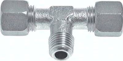 T-Schneidringverschraubung 18 L-M 22 x 1,5 (konisch), Stahl verzinkt