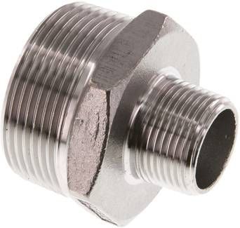 Doppelnippel R 1 1/2"-R 3/4", 16 bar 1.4408