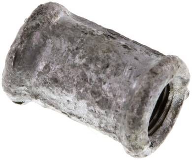 Rundmuffe Rp 1/8"-Rp 1/8", 25 bar Temperguss verzinkt