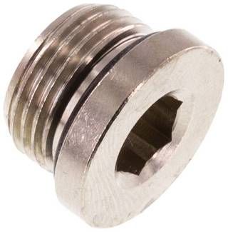 Verschlussstopfen Innenskt. G 3/8", 16 bar Messing vernickelt