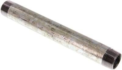 Rohrdoppelnippel R 3/4"-200mm, 50 bar, Stahlrohr ST 37 verzinkt