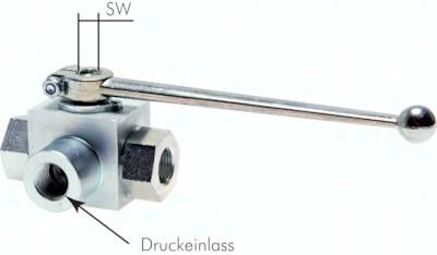 Hochdruck-3-Wege Kugelhahn, T-Bohrung, G 1/2", PN 500