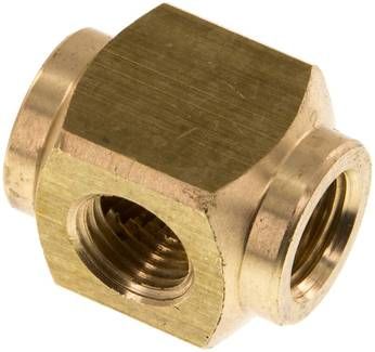 Kreuz-Verteiler 3 x G 1/4",Messing