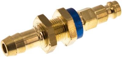 Schott-Kupplungsstecker (NW5) 9mm Schlauch, blau, Sechseck SW10