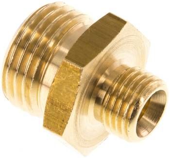 Doppelnippel G 1/2"-G 1/4", 16 bar Messing/Rotguss