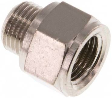 Gewindeverlängerung G 1/8"-10mm, 16 bar Messing vernickelt