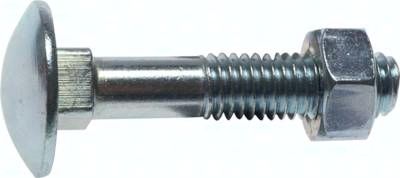 Flachrundschraube DIN 603, M 8x40, Stahl verzinkt 3.6 / 4.6