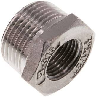 Reduziernippel R 1"(AG)-Rp 1/2"(IG), 16 bar 1.4408