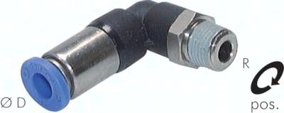 Winkel-Steckanschluss, selbstabsperrend R 1/8"-6mm