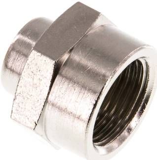 Muffe G 3/8"-G 1/8", 16 bar Messing vernickelt