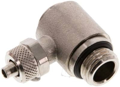Winkel-Verschraubung G 1/4"-6 x 4mm, Messing vernickelt, Innenskt.
