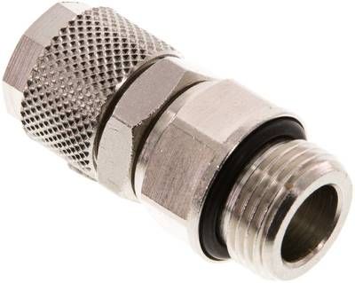 Gerade Drehverschraubung G 3/8"-12 x 10mm, Messing vernickelt