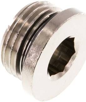 Verschlussstopfen Innenskt. G 1/2", 16 bar Messing vernickelt