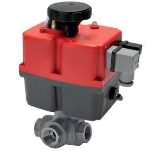 Elektr. 3-Wege-Kugelhahn (T3), G 1/4", 24 - 240 V AC/DC