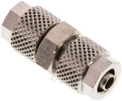 Gerade Verschraubung 6 x 4mm-6 x 4mm, Messing vernickelt