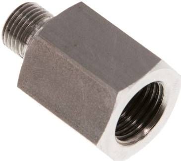 Hydraulik-Reduzierung G 1/4"(AG)-G 1/8"(IG), 1.4571, Elastomerdichtung