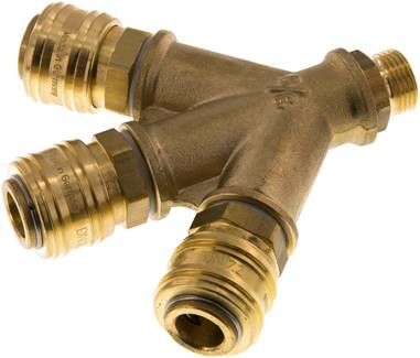 3-fach-Luftweiche mit Kupplungsdosen, G 3/8" (AG)