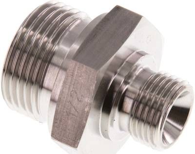 Hydraulik-Doppelnippel G 1"-G 1/2", 1.4571