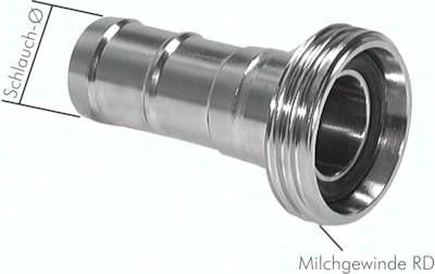 Schlauchgewindestutzen (Milchgew.) RD110 x 1/4"-80mm