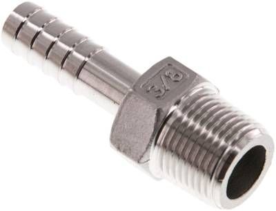 Gewindetülle R 3/8"-9mm, 16 bar 1.4408