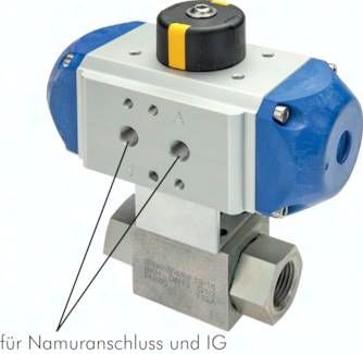 Pneumat. Hochdruck-Kugelhahn, doppelt-wirkend, G 3/8"