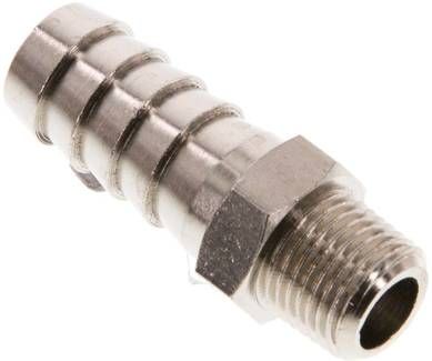 Gewindetülle R 1/8"-10mm, 16 bar Messing vernickelt