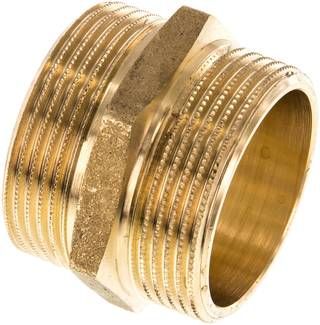 Doppelnippel G 1 1/2"-G 1 1/2", 16 bar Messing/Rotguss