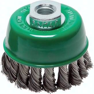 Topfbürste, 65 mm ( M14x2) Edelstahldraht 0,5 mm (18 x gezopft)