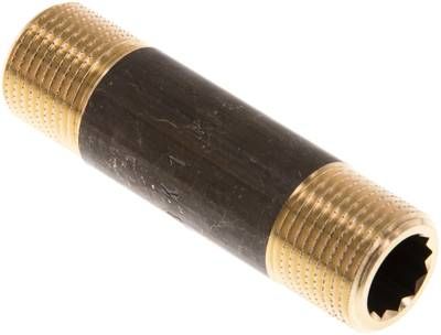 Rohrdoppelnippel G 3/8"-60mm, 16 bar Messing