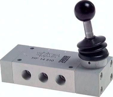 5/2-Wege Handhebelventil mit Federrückstellung G 1/2"