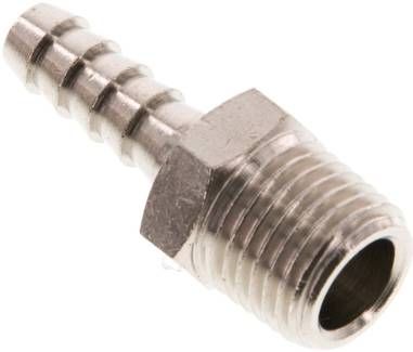 Gewindetülle R 1/4"-6mm, 16 bar Messing vernickelt