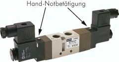 5/3-Wege Magnetventil, G 1/4" (Abluft G 1/8"), belüftet, 115 V AC