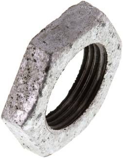 Sechskant-Gegenmutter Rp 1", Temperguss verzinkt