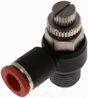Winkel-Drosselrückschlag-ventil R 1/4"-8mm,zuluftregelnd (Sonderausführung)