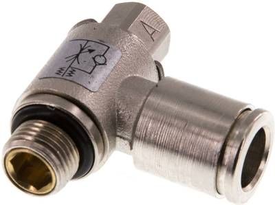 Winkel-Drosselrückschlag-ventil G 1/8"-8mm,zuluftregelnd (Sonderausführung)