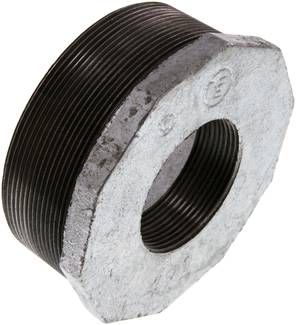 Reduziernippel R 4"(AG)-Rp 2"(IG), 25 bar Temperguss verzinkt