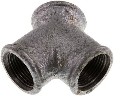 Y-Stück Rp 3/4" (IG), 25 bar Temperguss verzinkt