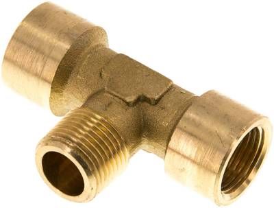 T-Einschraubstück G 3/8"(IG)-R 3/8"(AG), 16 bar Messing