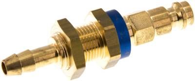Schott-Kupplungsstecker (NW5) 6mm Schlauch, blau, Sechseck SW10