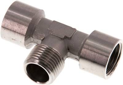 T-Einschraubstück G 1/2"(IG)-R 1/2"(AG), 150 bar 1.4404