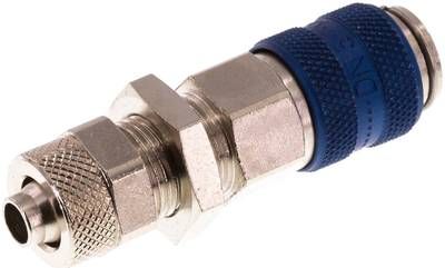 Schott-Kupplungsdose (NW5) 8 x 6mm Schlauch, Messing vernickelt